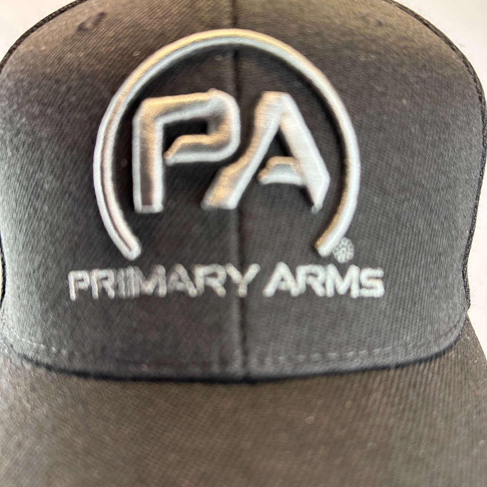 Primary Arms Hat Cap Black Embroidered Logo Snapback Formed 6 Panels Trucker NEW - Picture 10 of 11